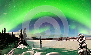 Intense display of Northern Lights Aurora borealis