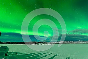 Intense display of Northern Lights Aurora borealis photo