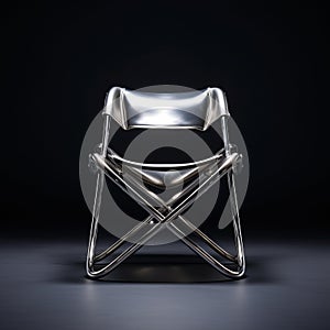 Intense And Dramatic Steel Chair With Balanced Symmetry