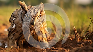 Intense Energy: Cryptid Academia Owl In Twisted Muddy Field photo