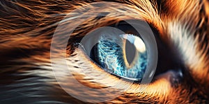 Intense Feline Eye Macro. Generative ai