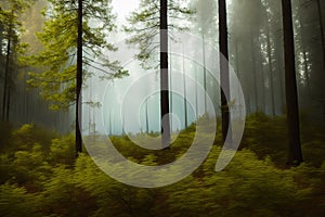 Intense smoke from a massive forest fire, generative ai.