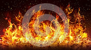 Intense Flames in the Night. AI generated