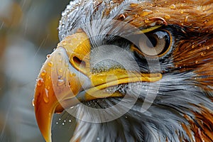 Intense gaze of an eagle\'s eyes. photo