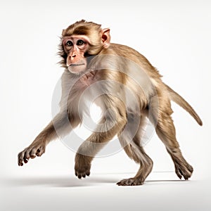 Intense Gaze: Professional Photo Of Rhesus Macaque In Movement
