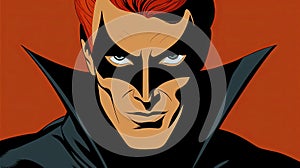 Intense Gaze: Stylized Portraiture Of Batman With Red Hair