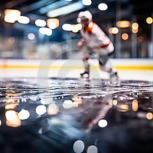 Intense Ice Hockey: Dynamic Motion of a Puck on Reflective Ice