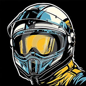 Intense Motocross Helmet Graphics Pack In Woodcut Style