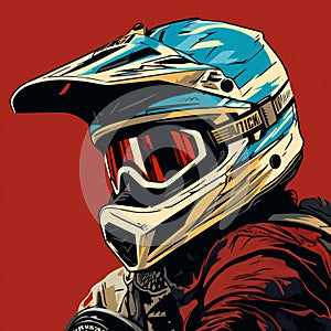 Intense Portraiture Of Dirt Bike Rider With Goggles