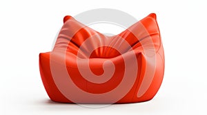 Intense Red Bean Bag Chair With Shell Design