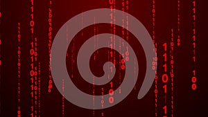 Intense Red Binary Code Digital Security Alert Background
