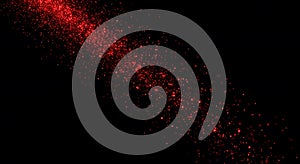 Intense Red Particle Flow on Black Background Abstract Visual Design created with AI