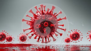 Intense red viral outbreak representation