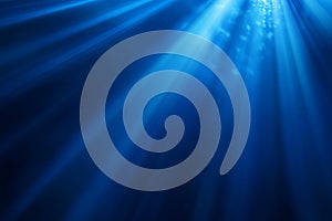 Intense Blue Light Rays Shining Through Dark Gradient Abstract Background