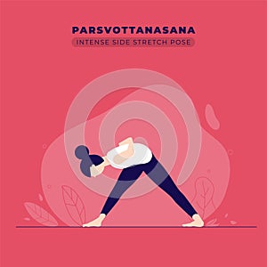 Intense Side Stretch Yoga Pose Illustration