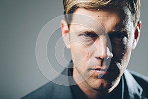 Intense stare businessman portrait