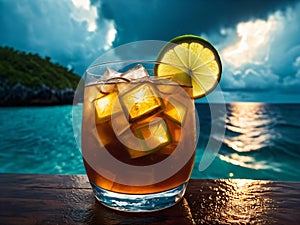 Intense and Stormy Dark n Stormy at Bermuda Boat Party.AI Generated