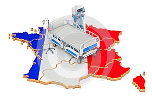 Intensive care unit ICU in France, 3D rendering