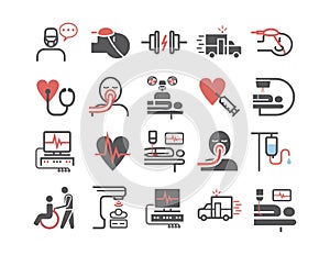 Intensive Care Unit. ICU line icons. Hospital department. Health center. Vector sign for web graphics.