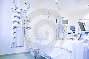 Intensive care unit with monitors