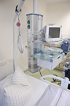 Intensive care unit with monitors