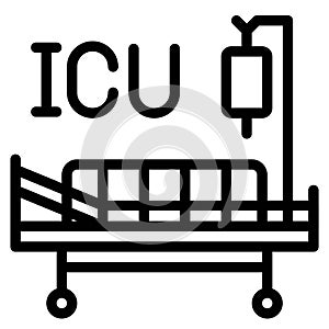 Intensive care unit vector illustration, line style icon