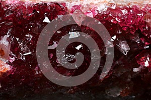 Intensive sharp red Roselite crystals
