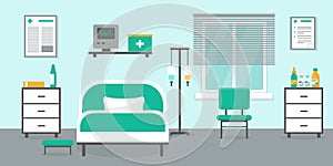 Intensive therapy room vector interior.