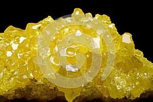 Intensive yellow sulphur crystals