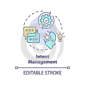 Intent management multi color concept icon