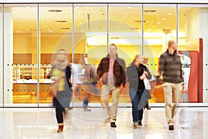 Intentional Blurred Image of People in Shopping Center