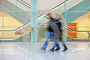 Intentional Blurred Image of People in Shopping Center