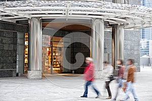 Intentional Blurred Image of Young People in Shopping Center