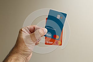 Inter bank logo credit card and Mastercard brand