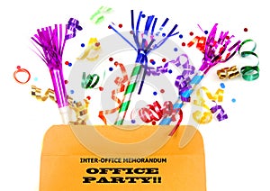 Inter-office folder with party favors photo