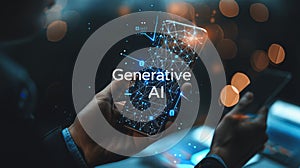 Interact with AI artificial intelligence brain processor generative AI LLMs