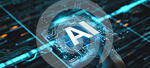 Interact with AI artificial intelligence brain processor generative AI LLMs