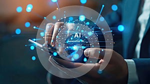 Interact with AI artificial intelligence brain processor generative AI LLMs