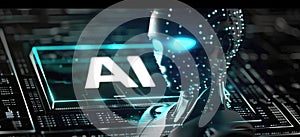 Interact with AI artificial intelligence brain processor generative AI LLMs