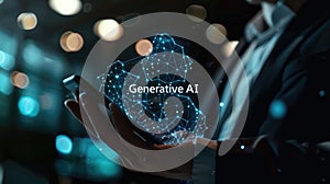 Interact with AI artificial intelligence brain processor generative AI LLMs