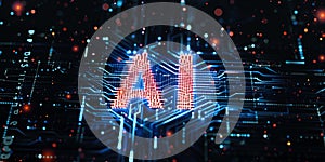 Interact with AI artificial intelligence brain processor generative AI LLMs