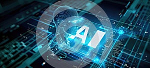 Interact with AI artificial intelligence brain processor generative AI LLMs