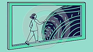 Interacting with Digital Wall: User Interface & Technology, vector design Generative AI