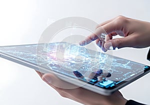 Interacting with smart city plan using augmented reality tablet