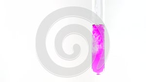 Interaction of an alkali solution with an acid solution. Neutralization reaction. The color of phenolphthalein