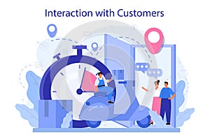 Interaction with a customer concept. Marketing technique