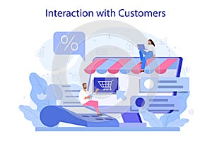 Interaction with a customer concept. Marketing technique