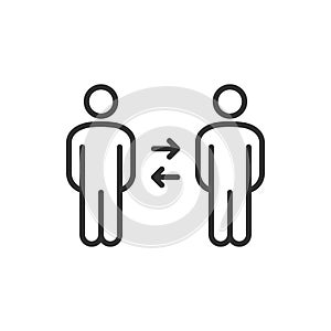 Interaction icon. Business teamwork, team building, work group and human resources minimal thin line web icon set