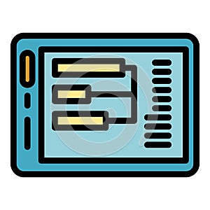 Interaction tablet icon color outline vector