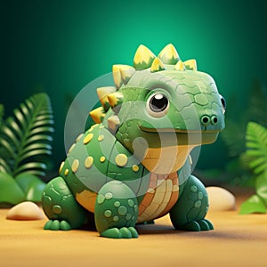 Interactive 3d Dinosaur Cartoon Character For Children\'s Play